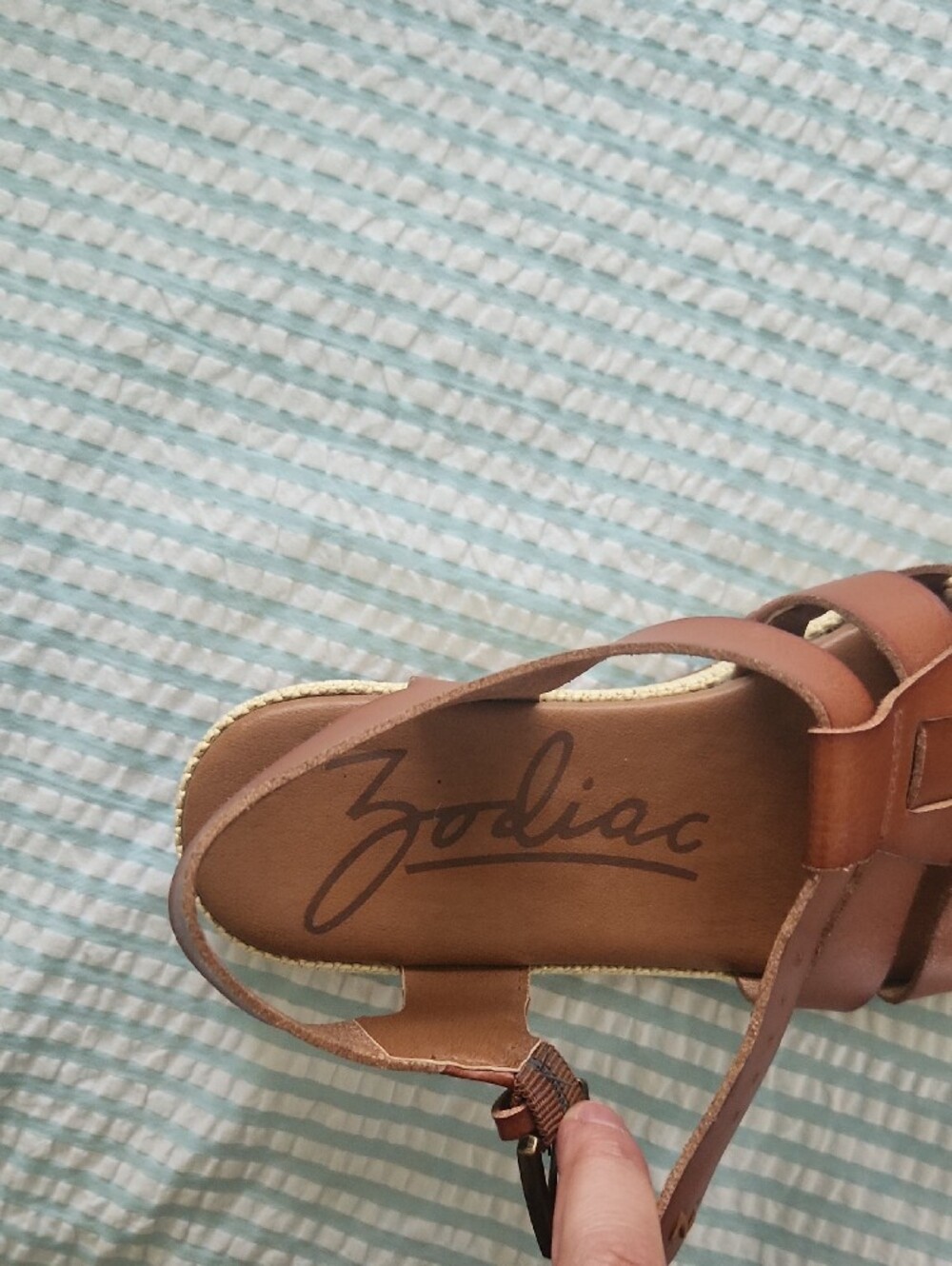 Zodiac Tan Sandal with Ankle Strap - Picture 8 of 10